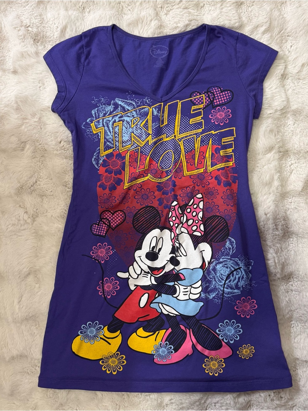 Disney Y2K Mickey & Minnie Oversized Graphic Top